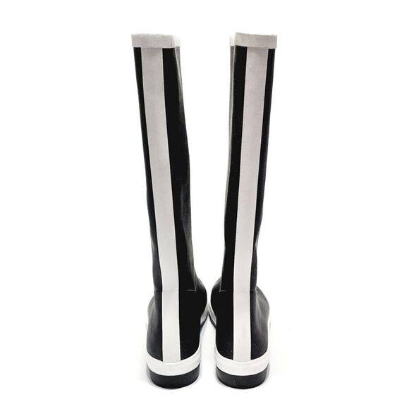 Cole Haan Devyn NikeAir Women's Black & White Tall Knee High Rain Boots Size 9 - Picture 7 of 8